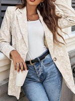 Vintage Beige Long Sleeve Blazer