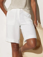 Women's Casual White Bermuda Shorts