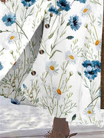 Women's Floral Printed Graphic Straight Fashion Split Button Maxi High Waist Skirt