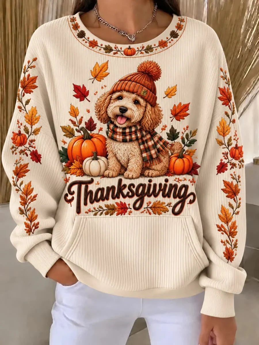 Casual Text Letters Crew Neck Long Sleeve Sweatshirt