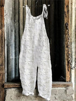 Casual Loose Floral Plain Jumsuits