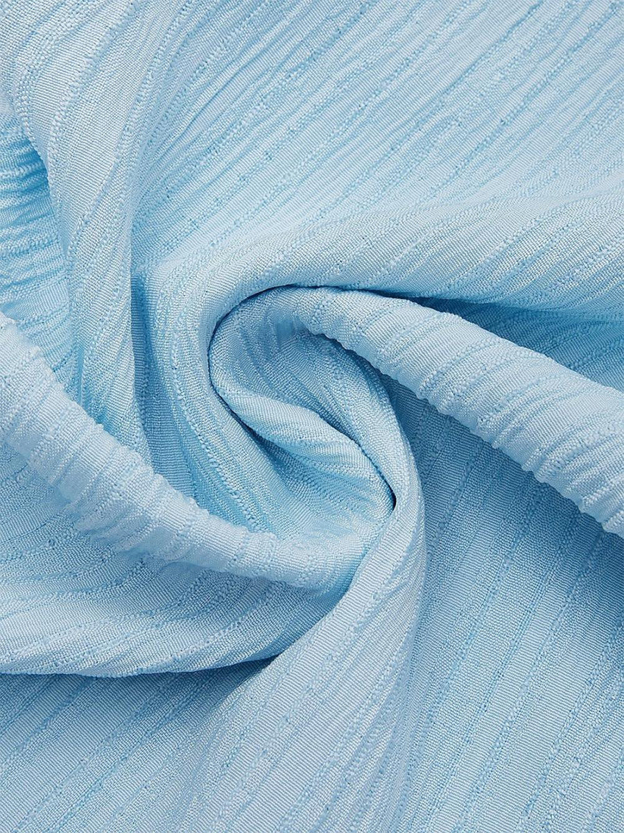 Blue Casual Texture Buckle Pocket Pants