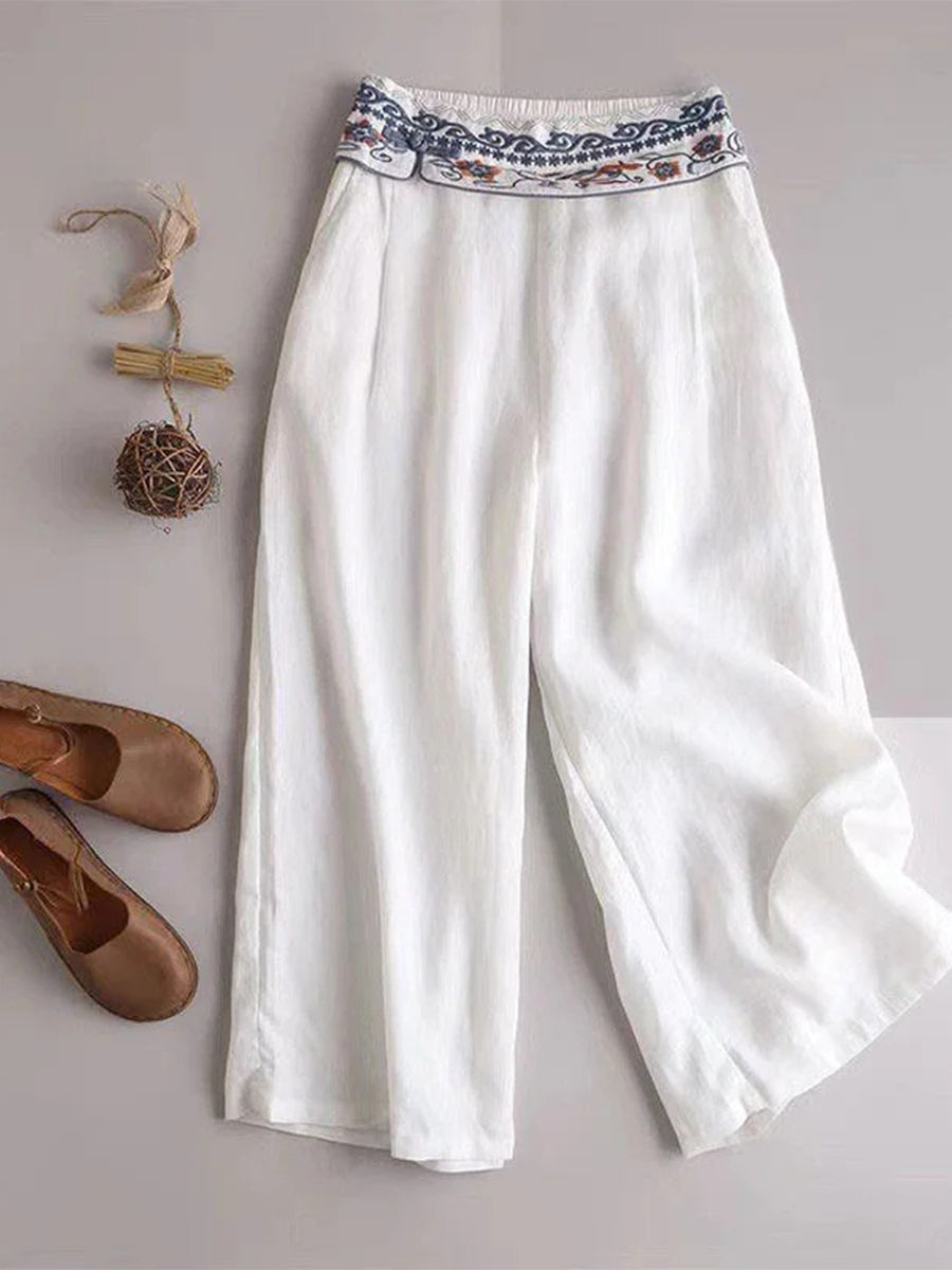 Women's Cotton Long Wide Leg Pants