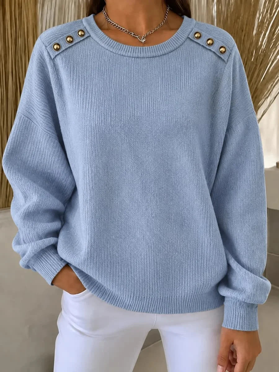 Elegant Crew Neck Long Sleeve Sweater