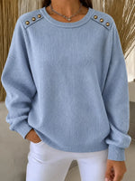 Elegant Crew Neck Long Sleeve Sweater