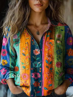 Vintage Floral Print Blouse