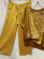 Women's Casual Printed Top & Drawstring Elastic Waist Pants Set