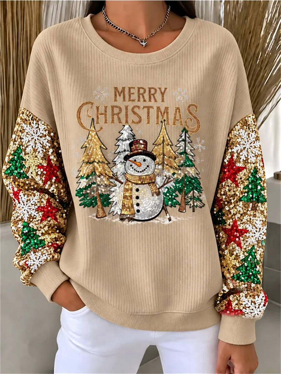 Casual Text Letters Crew Neck Long Sleeve Sweatshirt