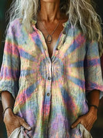 Vintage Colourful Long Sleeve Blouse