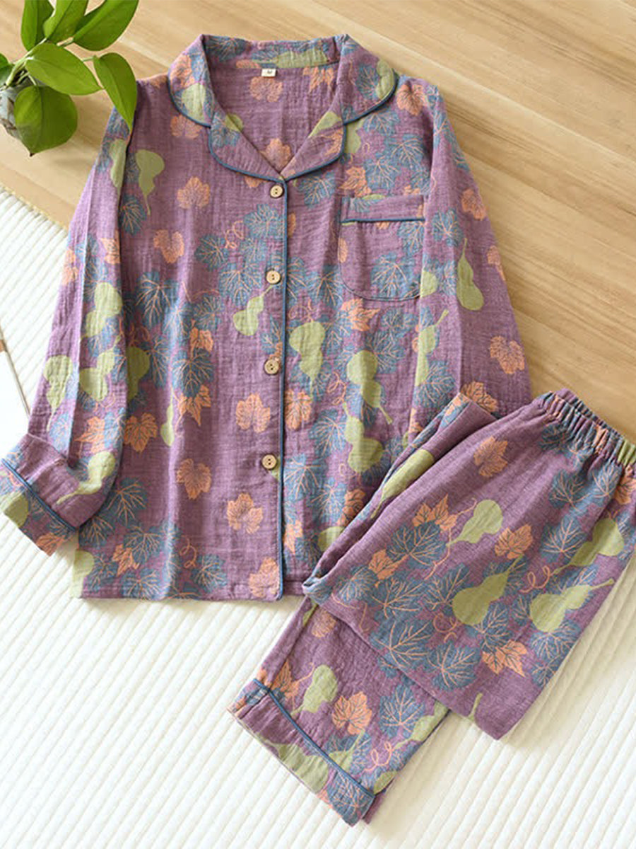 Gourd Jacquard Cotton Loungewear Set
