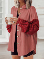 Unique Color Block Collared Outerwear