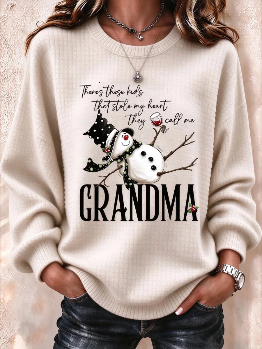 Casual Text Letters Crew Neck Long Sleeve Sweatshirt