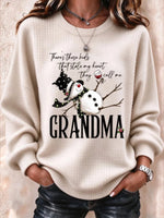 Casual Text Letters Crew Neck Long Sleeve Sweatshirt