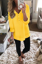 Women's Button Front Long Sleeve Casual Top