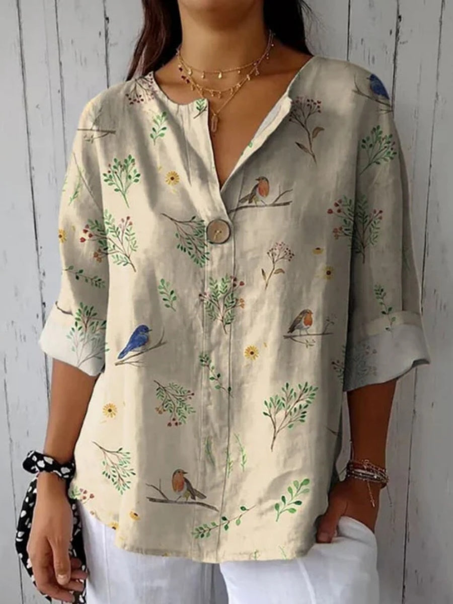 Vintage Printed Blouse