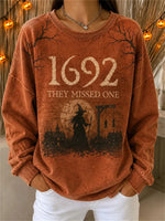 Casual Halloween Crew Neck Long Sleeve Sweatshirt