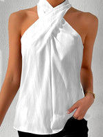 White Casual Solid Summer Sleeveless Tank