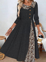 Wild Leopard Long Sleeve Maxi Dress