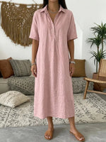 Casual Solid Colour Short Sleeve Dress