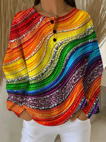 Casual Abstract Crew Neck Long Sleeve Sweatshirt