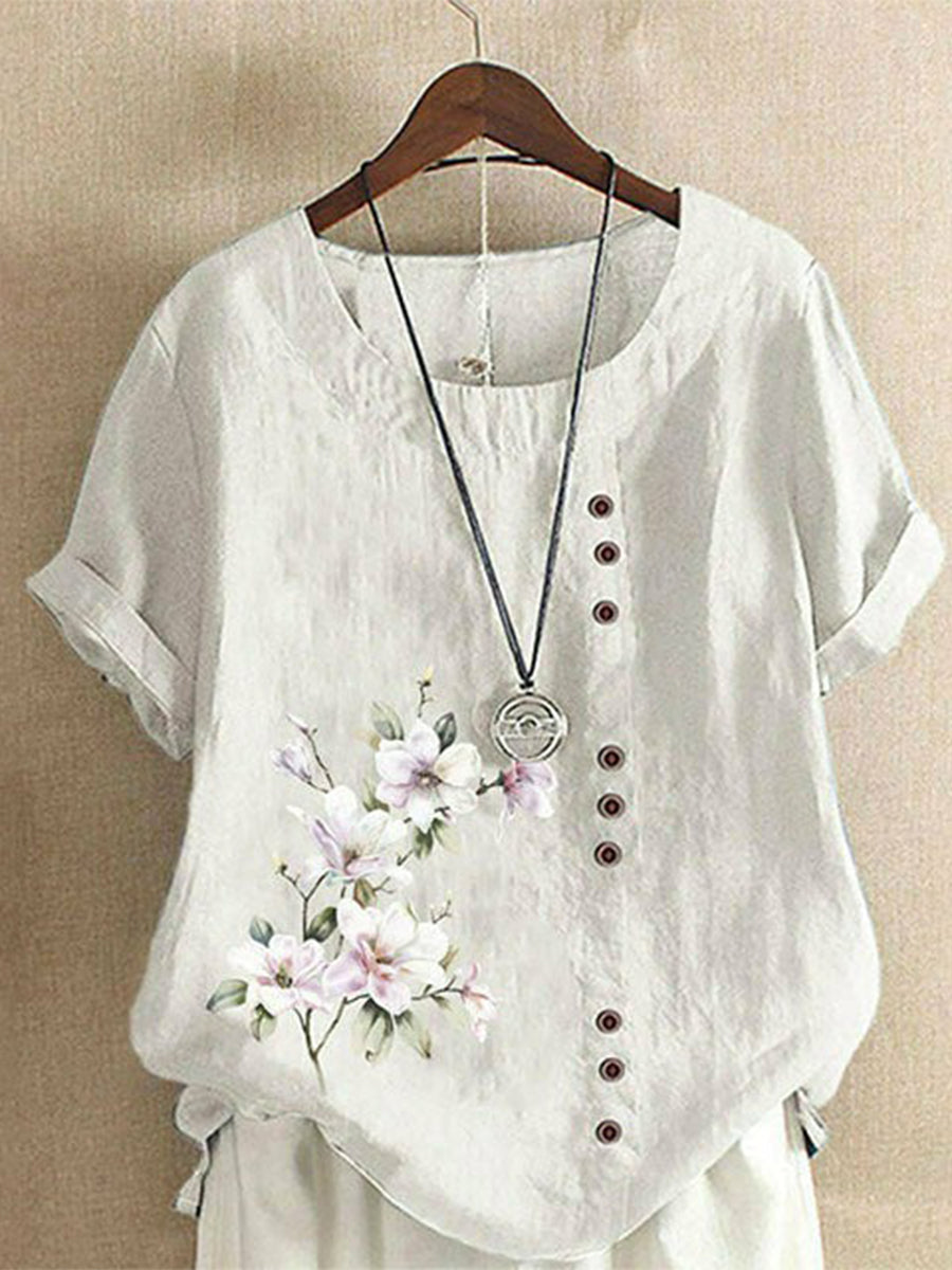 Casual Floral Print Blouse