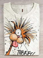 Cute Cat Art Print Cozy T-shirt