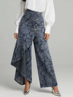 Women's Vintage Floral Pattern Art Print Casual Pants