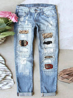 Stretch Ripped Frayed Raw Hem Distressed Jeans