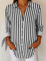 Chic Long Sleeve Striped Top