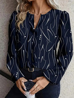 Unique Blue Long Sleeve Top