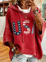 Casual 3/4 Sleeve Plain Hoodie
