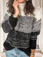 Black and White High Neck Sweater
