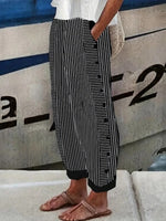 Striped Casual Pants Relaxed Fit