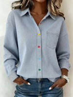 Casual Striped Long Sleeve Blouse