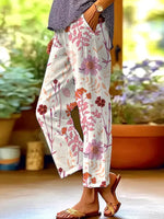 Romantic Floral Print Wide-Leg Pants