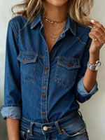 Casual Long Sleeve Plain Shirt