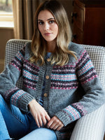 Knitted Fair Isle Long Sleeve Cardigan