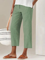 Thin Solid Color High Waisted Harlem Casual Pants