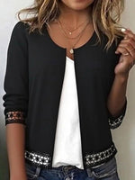 Classy Long Sleeve Black Outerwear