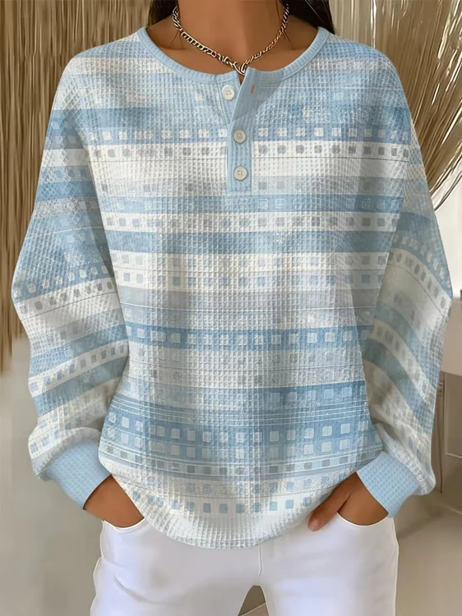 Casual Abstract Crew Neck Long Sleeve Sweatshirt