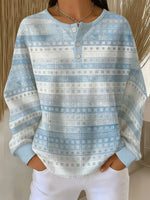 Casual Abstract Crew Neck Long Sleeve Sweatshirt