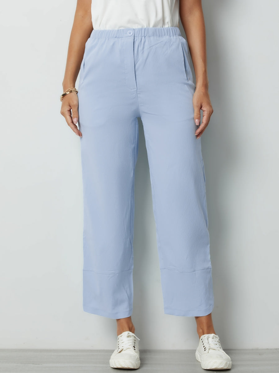 Charcoal Solid Buttons with Pockets Casual Pants