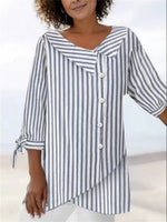 Casual Striped Long Sleeve Blouse