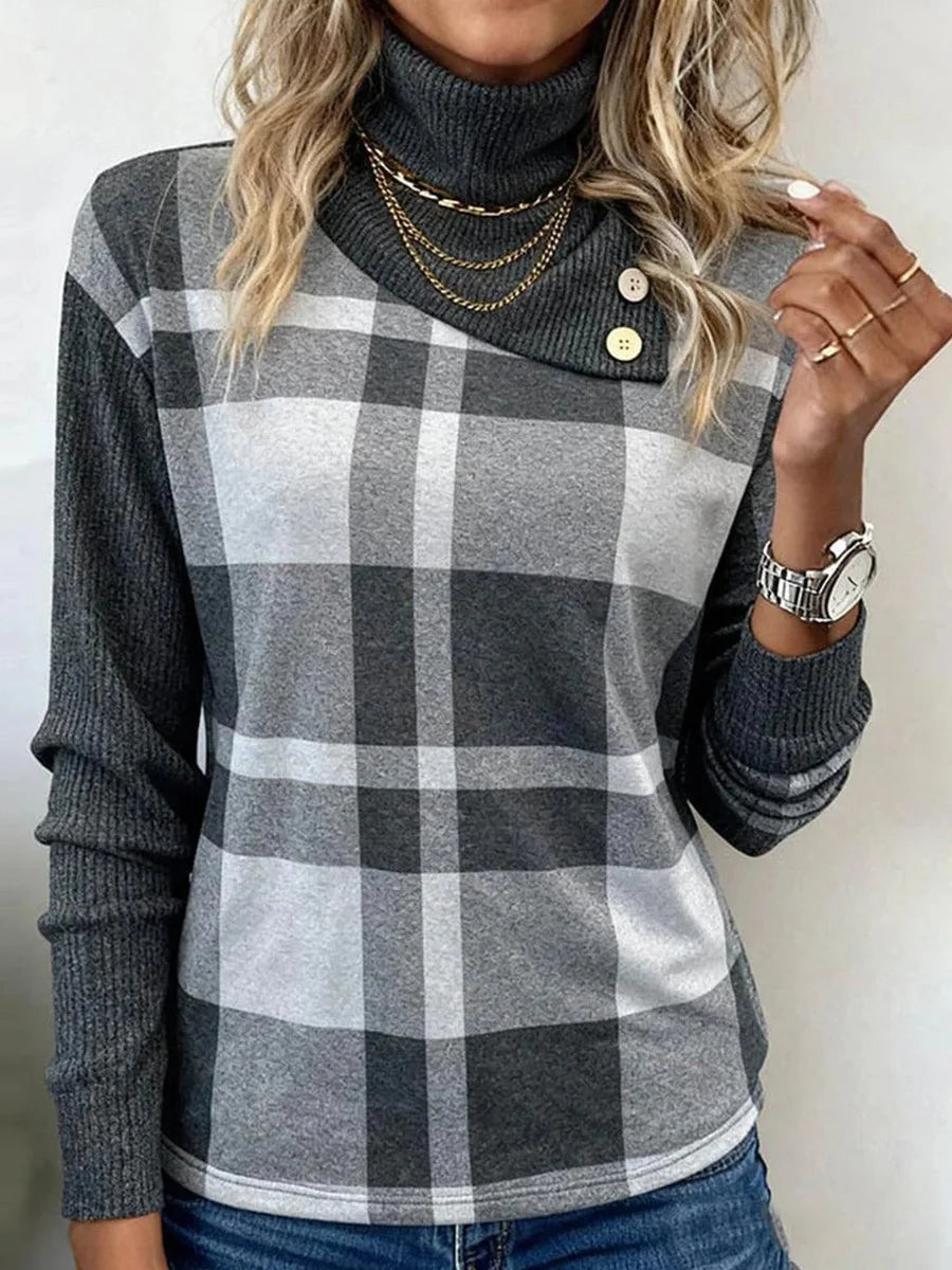 Cozy Check Long Sleeve Sweater