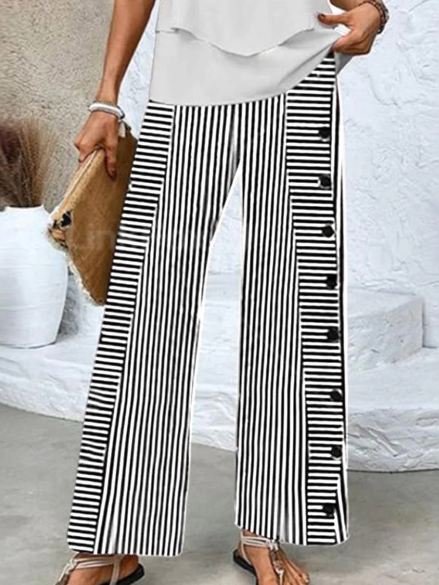 Classy Striped Print Pants
