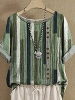 Casual Color Block Crew Neck Shirt