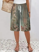 Green Elastic Drawstring Waistband Pants