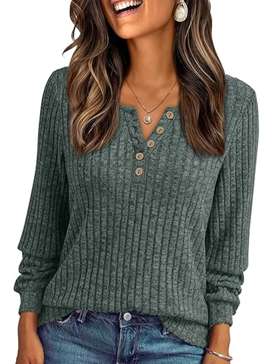 Casual Lightweight Long Sleeve Plain Sweater