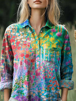 Colorful Floral Print Blouse