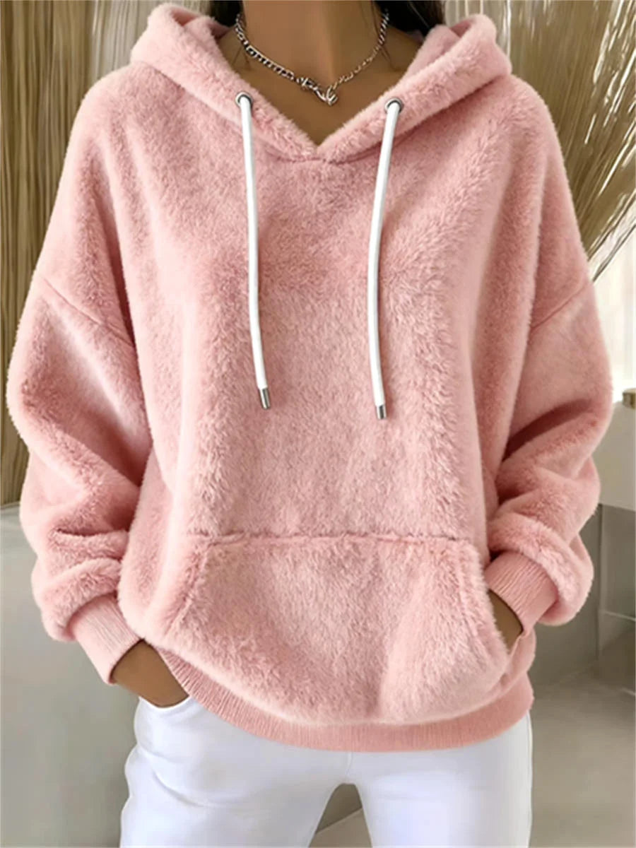 Casual Plain Long Sleeve Hoodie